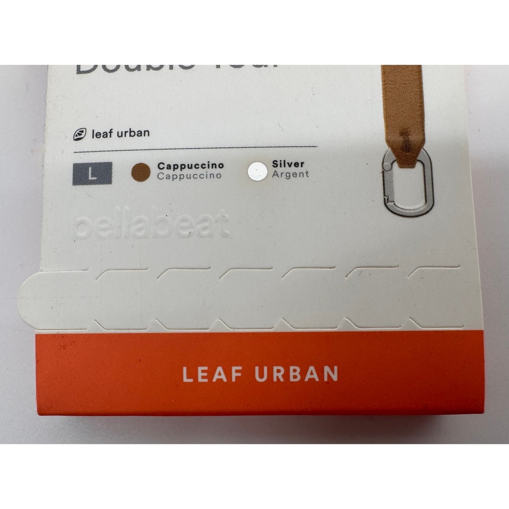 Bellabeat Leaf Urban Double Wrap Leather Bracelet Cappuccino Silver Large NEW - Picture 4 of 4